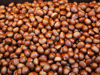 Sweet chestnuts  for sell at market 