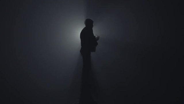 Guitar player, silhouette