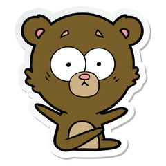 Obraz premium sticker of a surprised bear cartoon