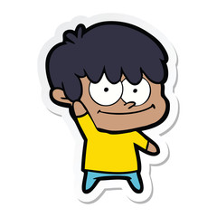 sticker of a happy cartoon man