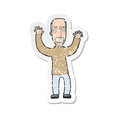retro distressed sticker of a cartoon angry dad