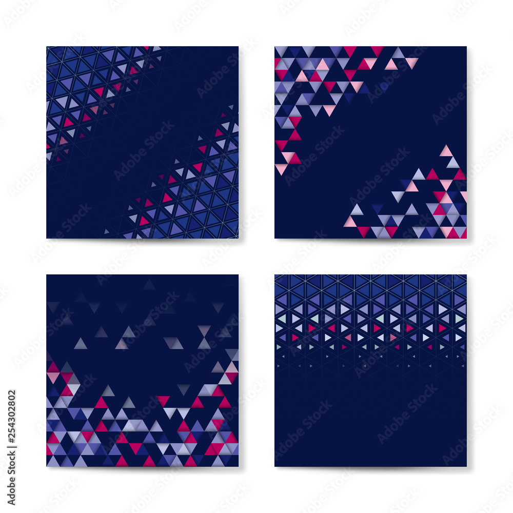 Poster geometric triangle pattern collection