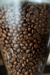 Grinder with coffee beans