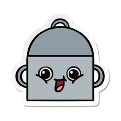 sticker of a cute cartoon cooking pot
