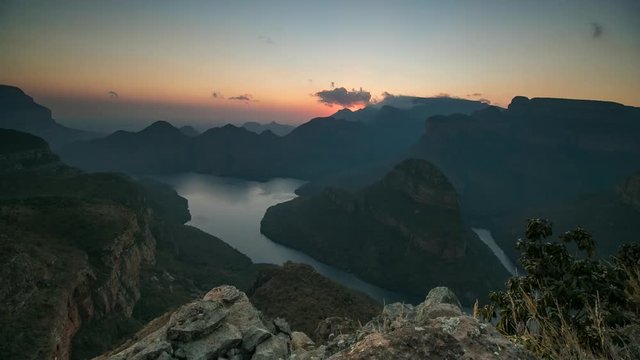 Wide angle timelapse over the Blyde River canyon in the Mpumalanga province in South Africa