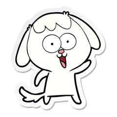 sticker of a cute cartoon dog