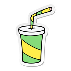 sticker cartoon doodle of fastfood drink