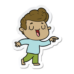sticker of a happy cartoon man