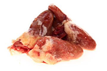 The heart in the white background