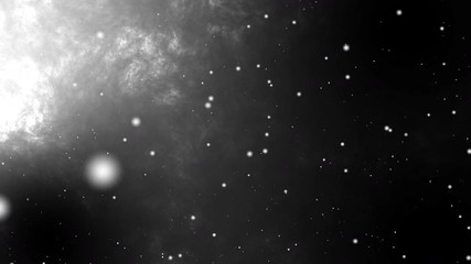 4K moving up glittering particles in space