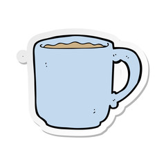 sticker of a cartoon coffee mug