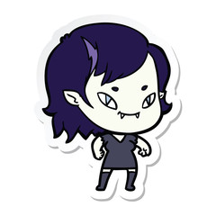 sticker of a cartoon friendly vampire girl