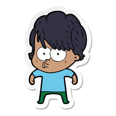 sticker of a cartoon woman