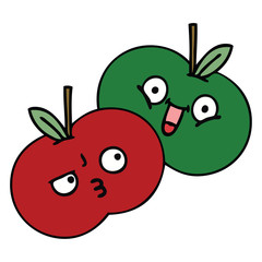 cute cartoon juicy apple