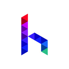 Letter h Geometric Colorful Polygon Font Alphabet Initial Logo Vector 