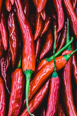red chili peppers in the market