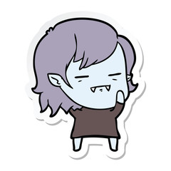 sticker of a cartoon undead vampire girl