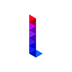 Letter L Polygon Style Geometric Alphabet Font Logo Vector Illustration 