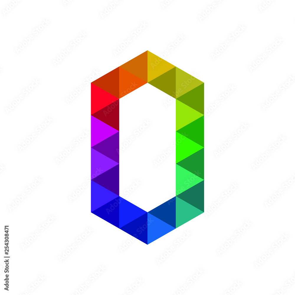 Canvas Prints colorful polygon o letter uppercase alphabet font initial logo vector