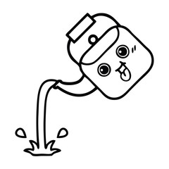 line drawing cartoon pouring kettle
