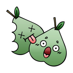 gradient shaded cartoon green pear