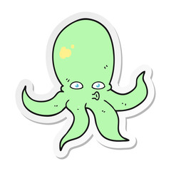 sticker of a cartoon octopus