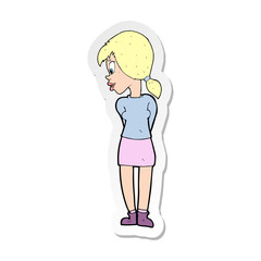 sticker of a cartoon pretty girl