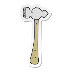 sticker of a cartoon hammer