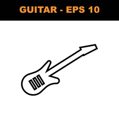 Simple guitar icon. - vector