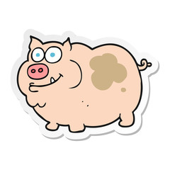 sticker of a cartoon pig