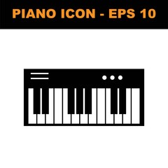Piano monochrome icon in trendy isolated on white background. vector illustration, EPS 10. vector