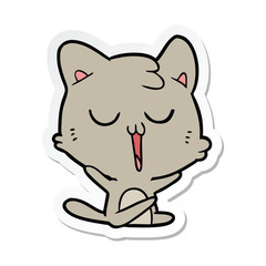 sticker of a cartoon cat singing