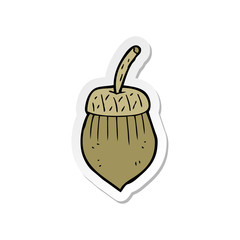 sticker of a cartoon acorn