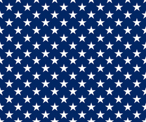 white stars on blue background in usa flag colors, seamless stock vector illustration clip art background