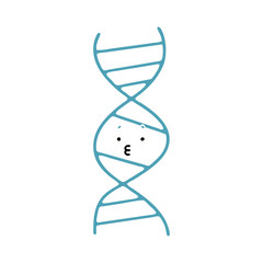 flat color retro cartoon DNA strand