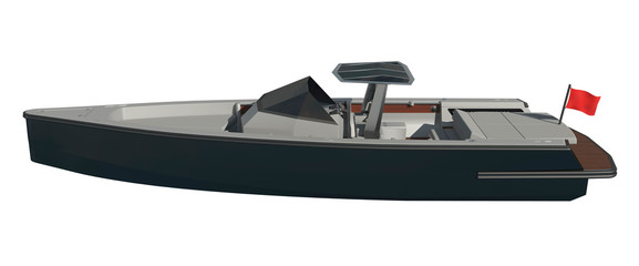Fototapeta na wymiar Powerboat Isolated on white background 3d illustration