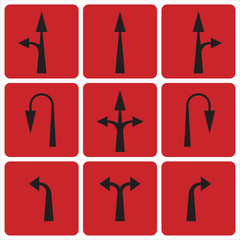 Road arrows. Traffic direction sign