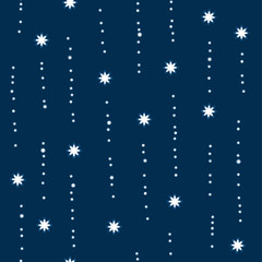 Fototapeta na wymiar Minimal abstract winter seamless pattern with snowflakes