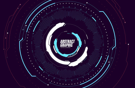 Abstract looped graphic, futuristic sense of technology, vector background.