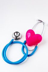 The Heart and stethoscope  background close up image..