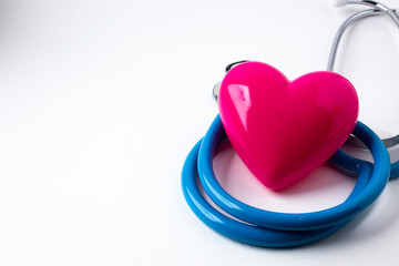 The Heart and stethoscope  background close up image..