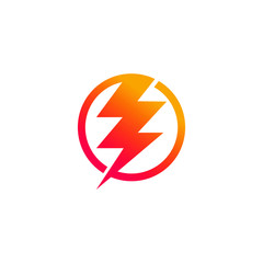 Power Flash Electricity Thunder Lightning Energy Logo Vector