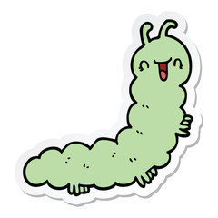 sticker of a cartoon caterpillar