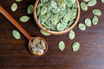 Roasted green tea pumpkin seeds
