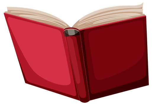 A red book on white background