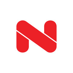 letter n simple geometric logo vector