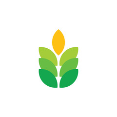 simple gradient leaf symbol logo vector