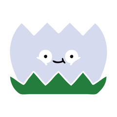 flat color retro cartoon water lilly