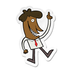 sticker of a cartoon man with idea
