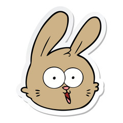 sticker of a cartoon rabbit face